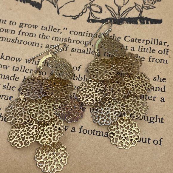 Jewelry - Two Pairs Gold Tone Boho Dangle Earrings